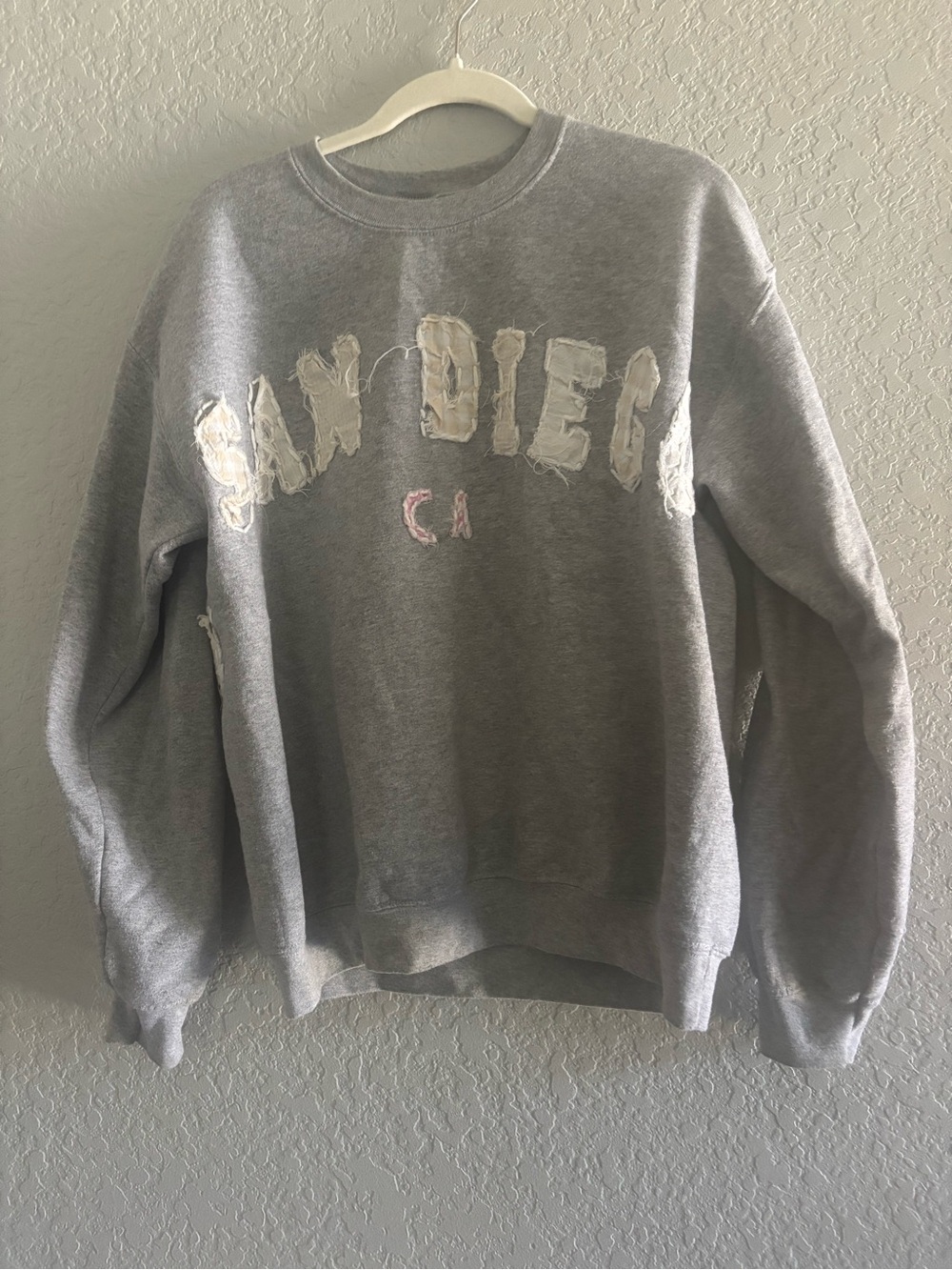 Homemade Gildan gray sweatshirt, San Diego